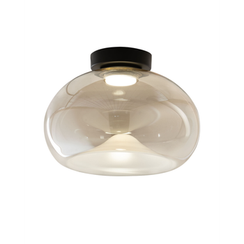 Brena - Lámpara De Techo Redonda Con Led Integrado Fabas Luce - Aplique De Pared Led Regulable De 19 W - Cóncavo Color Coñac