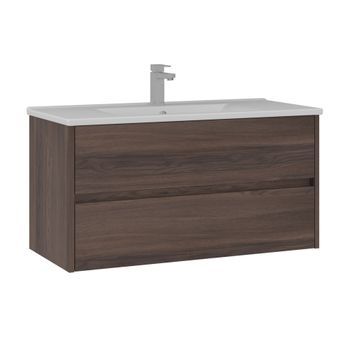 Mueble Para Lavabo  - 100 X 45 X 52 Cm - Nogal Oscuro