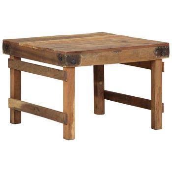 Mesa De Café Marrón 60 X 55 X 40 Cm Madera Maciza Reciclada