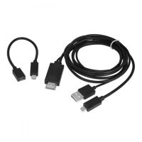 cable de datos 1life cbmhl hdmi micro-usb usb 18 m negro con alimentacion integrada