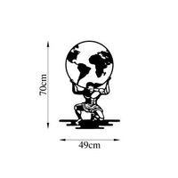 decoracion pared de metal atlas-461 negro 49x70 cm