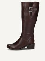 caprice boots brown made of leather and synthetic with block heel size 38
