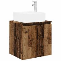 vanidad con lavabo de pared madera envejecida 495 x 41 x 63 cm vidaxl