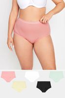 yours juego 5 bragas altas lisas en tonos pastel