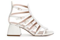 sandalias con tiras y tejido de napa bone 38