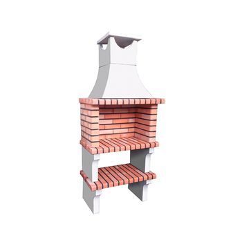 Bbq Xl-art - Barbacoa Simple, Construido Con Ladrillo Y Cemento Refractario, Con Laterales De Ladrillo - 83x52x196cm