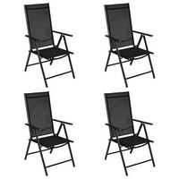 conjunto comedor jardin para jardin 5 uds  mueble jardin mesa y sillas aluminio y textilene negro