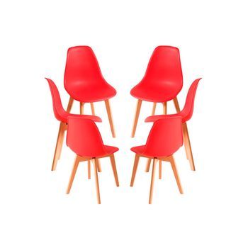 Pack 6 Sillas Kelen De Polipropileno 82*47*53 Cm - Rojo