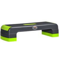 homcom plataforma step para fitness y gimnasia altura ajustable 101520 cm carga 150 kg gris y verde para ejercicio   aosom espana