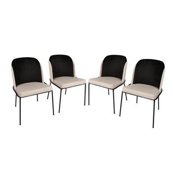 Set 4 Sillas 145 V4 Crema Negro