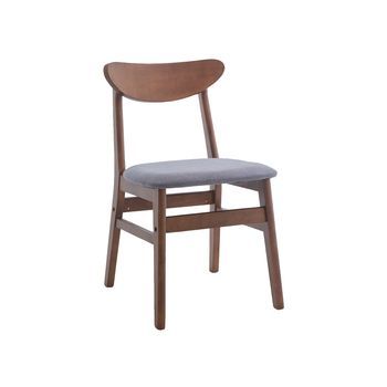Set De 2 Sillas De Comedor En Madera Tanya - Color Madera Oscura Y Gris Oscuro - Homekit