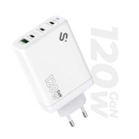 cargador subblim gan 120w usb-c 4 puertos power delivery compacto blanco
