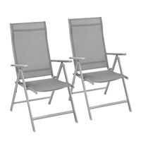 silla de jardin plegable resistente gris  2