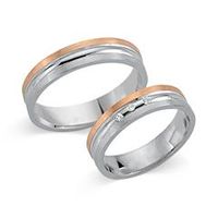 alianzas 18 quilates oro blanco-rojo 3 diamantes