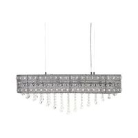 lampara de arana elegante de hierro con cristales acabado cromo iluminacion sala de estar comedor plateado belelle