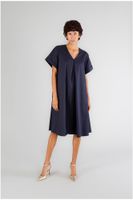 vestido oversize con pliegue delantero navy