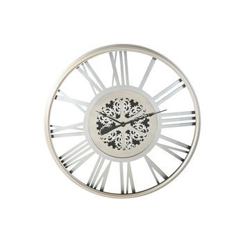 Reloj Pared Hierro 102x9,5x102 Movimiento Plateado