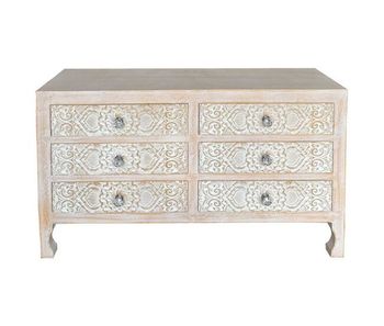 Comoda de madera de 6 cajones 91x28,5x51,5