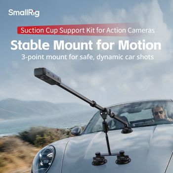 Kit de Soporte con Ventosa para Vehículos SmallRig para Cámaras de Acción con Palo Extensible para Selfies para GoPro, Insta360 y DJI -5843
