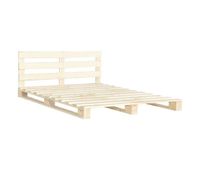 estructura de cama de pales madera maciza de pino 200x200 cm