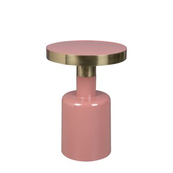 Mesa auxiliar de acero esmaltado rosa