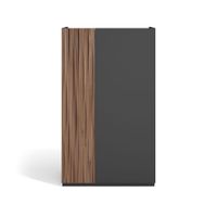 zapatero de melamina grafito puerta efecto vallado nogal 122x70x35 cm