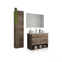 pack de bano con lavabo de resina y columna thai plus nordik 80 x 64 x 45 cm