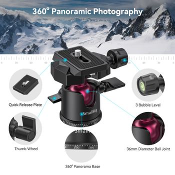 Mini trípode universal SmallRig para mesa con cabezal panorámico para cámaras DSLR compactas/cámaras sin espejo/smartphones - 2664