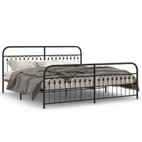 cama doble  cama para adultos  estructura de cama cabecero y estribo metal negro 193x203 cm