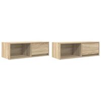 muebles de tv 2 uds roble sonoma 80x31x255cm madera ingenieria vidaxl