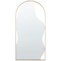 espejo de pared decorativo moderno minimalista ovalado marco de metal decoracion de sala de estar 41 x 81 cm dorado colombier