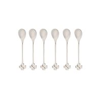 cucharas plateadas trebol - lote de 6