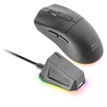 Mars Gaming Mm-t3 Ratón Inalámbrico Rgb Óptico Bluetooth 5.0 14400 Dpi Switches Huano Negro