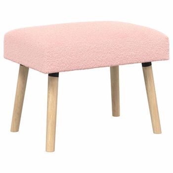 Banco Liso Rosa 60 X 40 X 45 Cm Bouclé Vidaxl
