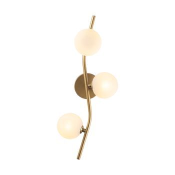 Lámpara De Pared 7147-antique Oro Cobrizo Metal Vidrio 23x19x55 Cm