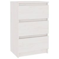 mesita de noche madera maciza de pino blanca 40x295x64 cm vidaxl