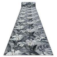 alfombra de pasillo con refuerzo de goma monstera hojas gris 67 cm 67x900 cm