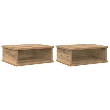 Mesita De Noche 2 Uds. Roble Artisan 40 X 31 X 15 Cm Vidaxl