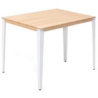 mesa lunds alta 80x120x110cm blanca en madera maciza de pino acabado natural estilo nordico industrial box furniture