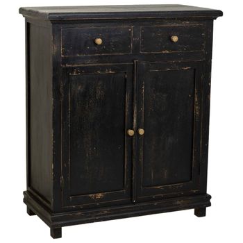 Recibidor-aparador de madera acabado artesanal negro 85x40x100