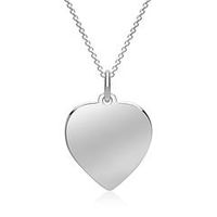 14 quilates cadena de oro blanco grabable corazon