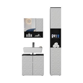 Conjunto De Muebles De Baño Edge 3 Partes, Con Mueble Alto Vicco
