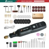 tungfull kit de herramienta rotatoria inalambrica mini recargable por usb juego de pulidora tipo lapiz para bricolaje pulido perforacion tallado y trabajos artesanales