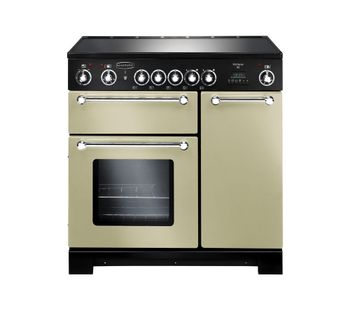 RANGEMASTER Kitchener 90 Electric Ceramic Range Cooker - Cream & Chrome, Cream