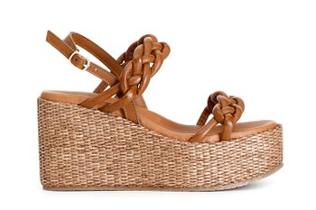 sandalias de fraile con cuña de rafia tan