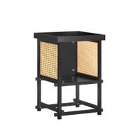 mesa auxiliar con juntas de espiga negro
