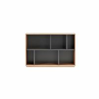 estanteria libreria en melamina roble y grafito 80x119x32 cm