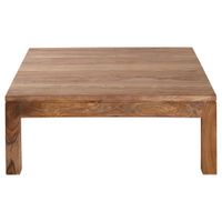 mesa de centro cuadrada de sheesham macizo 100x100 cm