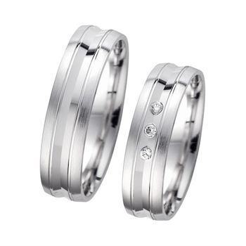 Alianzas oro blanco con diamantes ancho 5,5 mm