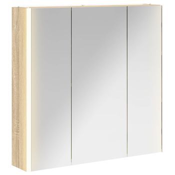 Armario Con Espejo De Baño Roble Sonoma 73.5 X 15.5 X 70 Cm Vidaxl